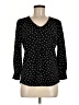 Adrianna Papell Polka Dots Black Long Sleeve Blouse Size M - photo 1