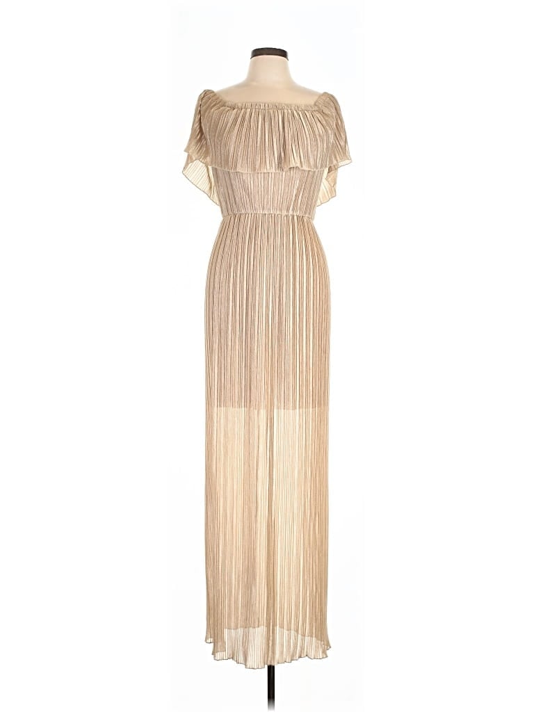 Pre-owned Dress The Population Cocktail Dress In Tan