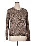 Time and Tru Animal Print Brown Pullover Sweater Size XL - photo 1