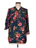 Purple Rain 100% Polyester Blue 3/4 Sleeve Blouse Size L - photo 1