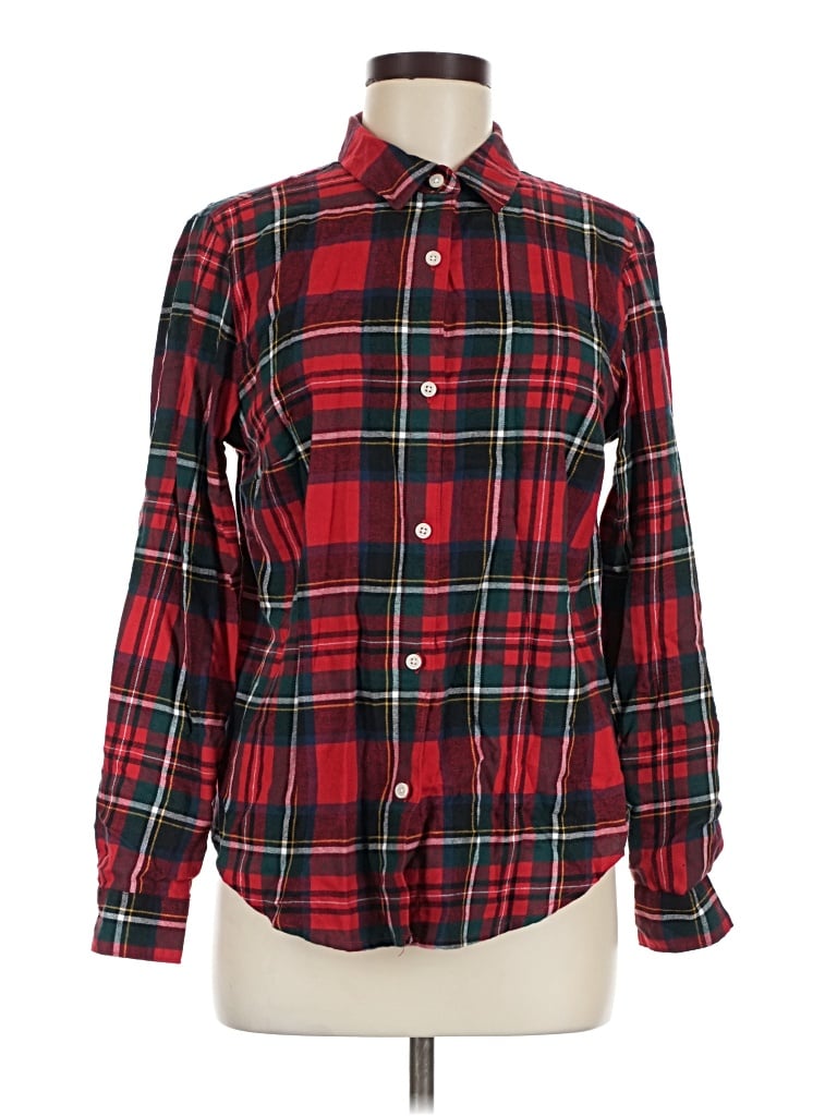 Pre-owned Old Navy Long Sleeve Button Down Shirt In Red
