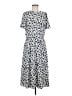 Ann Taylor 100% Polyester Print Blue Casual Dress Size 8 - photo 1