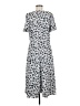 Ann Taylor 100% Polyester Print Blue Casual Dress Size 8 - photo 2