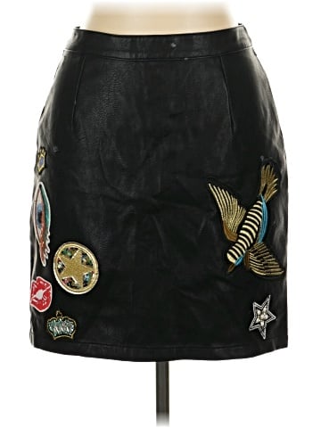 Sunset & Spring Faux Leather Skirt (view 1)