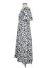 Ann Taylor 100% Polyester Print Blue Casual Dress Size 8 - photo 5