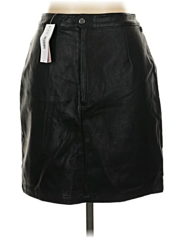Sunset & Spring Faux Leather Skirt (view 2)