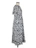 Ann Taylor 100% Polyester Print Blue Casual Dress Size 8 - photo 4