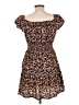 Justify 100% Rayon Floral Brown Casual Dress Size L - photo 2