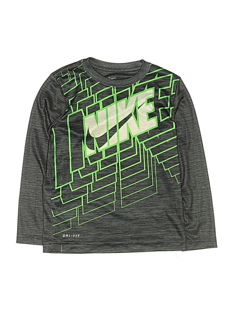Pre-owned Nike Kids' Long Sleeve T-shirt In Green