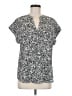 Cynthia Steffe 100% Polyester Silver Short Sleeve Blouse Size M - photo 1