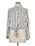American Eagle Outfitters 100% Polyester Stripes Ivory Long Sleeve Blouse Size M - photo 1