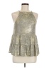 Sunday in Brooklyn Metallic Gold Silver Sleeveless Blouse Size M - photo 1