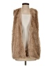 Lush 100% Polyester Tan Faux Fur Vest Size Sm - Med - photo 1