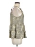 Sunday in Brooklyn Metallic Gold Silver Sleeveless Blouse Size M - photo 4