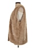 Lush 100% Polyester Tan Faux Fur Vest Size Sm - Med - photo 5