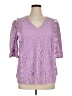 Unbranded 100% Polyester Purple 3/4 Sleeve Blouse Size XL - photo 1