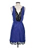 Parker 100% Silk Solid Blue Casual Dress Size XS - photo 2