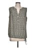 Ann Taylor LOFT 100% Polyester Gray Sleeveless Blouse Size L - photo 1