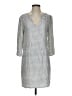 BCBGMAXAZRIA 100% Rayon Chevron-herringbone Silver Casual Dress Size XS - photo 1