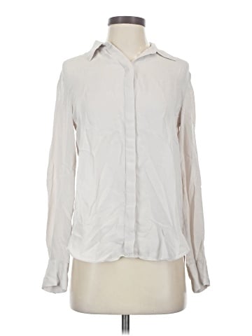 Theory Long Sleeve Silk Top (view 1)
