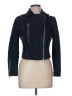 Topshop 100% Leather Blue Leather Jacket Size 6 - photo 1