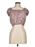 Pink Rose Purple Short Sleeve Blouse Size M - photo 1