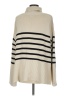 Gap 100% Cotton Stripes Ivory Turtleneck Sweater Size M - photo 2