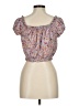 Pink Rose Purple Short Sleeve Blouse Size M - photo 2