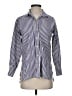 Free Assembly 100% Cotton Stripes Blue Long Sleeve Button-Down Shirt Size XS - photo 1