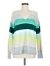 Ann Taylor LOFT Color Block Green Pullover Sweater Size M - photo 1