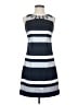 Vince Camuto 100% Polyester Stripes Blue Casual Dress Size 4 - photo 1