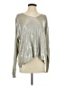 Tempo Paris Metallic Silver Long Sleeve Top Size S - photo 1