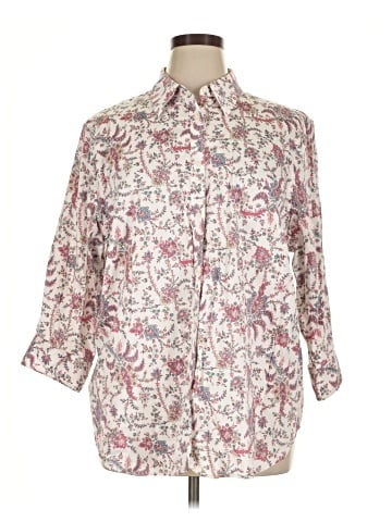 Chaps 3/4 Sleeve Button-Down Shirt (view 1)