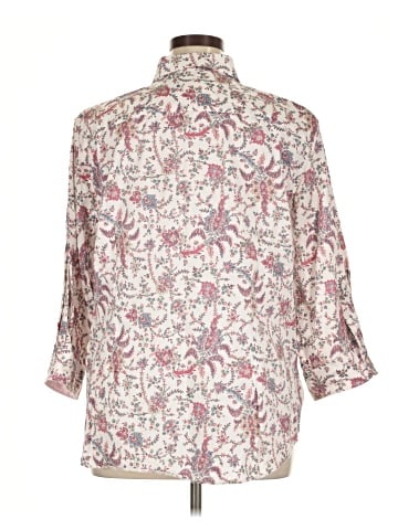 Chaps 3/4 Sleeve Button-Down Shirt (view 2)