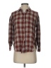 BeachLunchLounge 100% Rayon Plaid Brown Long Sleeve Button-Down Shirt Size XS - photo 1