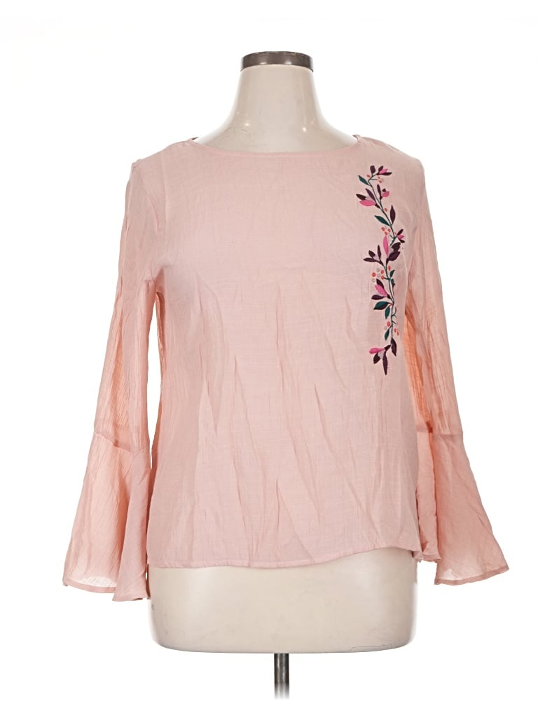 Pre-owned St. John's Bay Long Sleeve Blouse In Pink