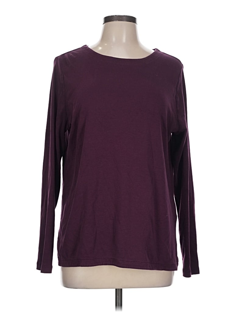 Pre-owned Jjill Long Sleeve T-shirt In Burgundy