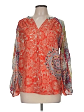 Johnny Was Long Sleeve Silk Top