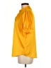 Karl Lagerfeld Paris 100% Polyester Yellow Short Sleeve Blouse Size M - photo 5