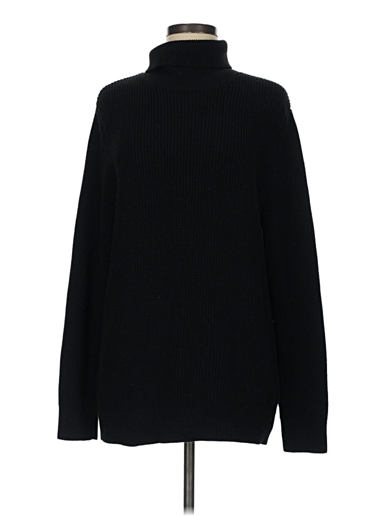 Pre-owned H&m Turtleneck Sweater In Black