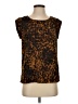 Merona 100% Polyester Animal Print Brown Sleeveless T-Shirt Size S - photo 1