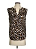 J.Crew 100% Silk Animal Print Brown Sleeveless Silk Top Size 2 - photo 1