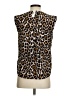 J.Crew 100% Silk Animal Print Brown Sleeveless Silk Top Size 2 - photo 2