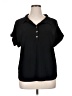 Joie De Vivre Black Short Sleeve Blouse Size 1X - photo 1