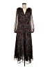 MNG Paisley Brown Casual Dress Size 6 - photo 1