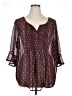 Torrid 100% Polyester Burgundy 3/4 Sleeve Blouse Size 1X Plus (1) - photo 1