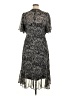 Calvin Klein 100% Polyester Paisley Gray Cocktail Dress Size 14 - photo 2