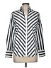 Foxcroft Stripes Silver Long Sleeve Blouse Size 6 - photo 1