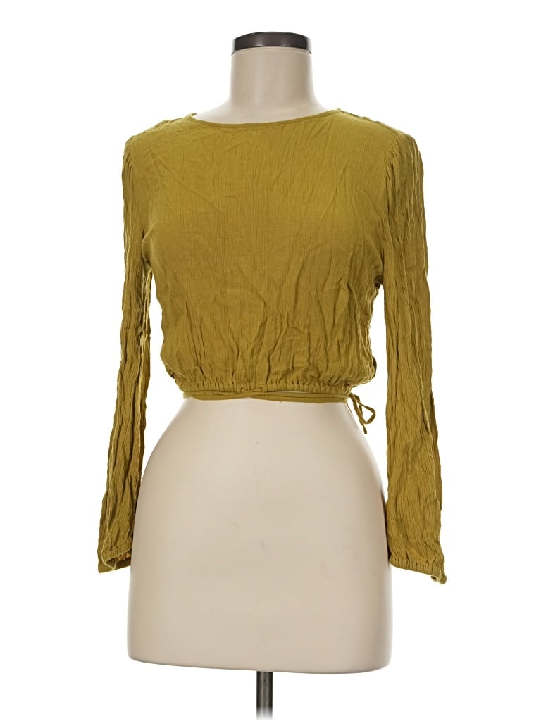 Pre-owned Assorted Brands Long Sleeve Blouse In Gold