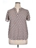 Alice Blue 100% Polyester Print Ivory Short Sleeve Blouse Size XL - photo 1